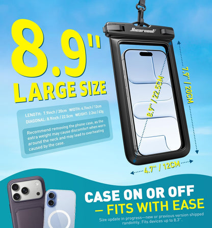 Hiearcool IPX8 Waterproof Phone Pouch 2-Pack