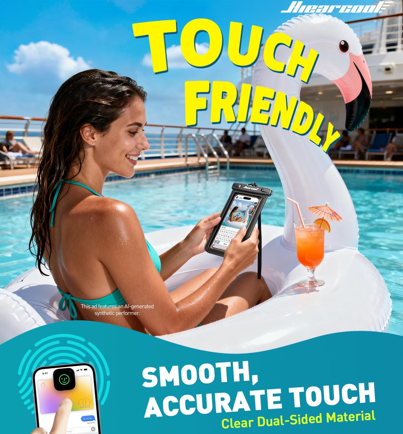 Hiearcool IPX8 Waterproof Phone Pouch 2-Pack