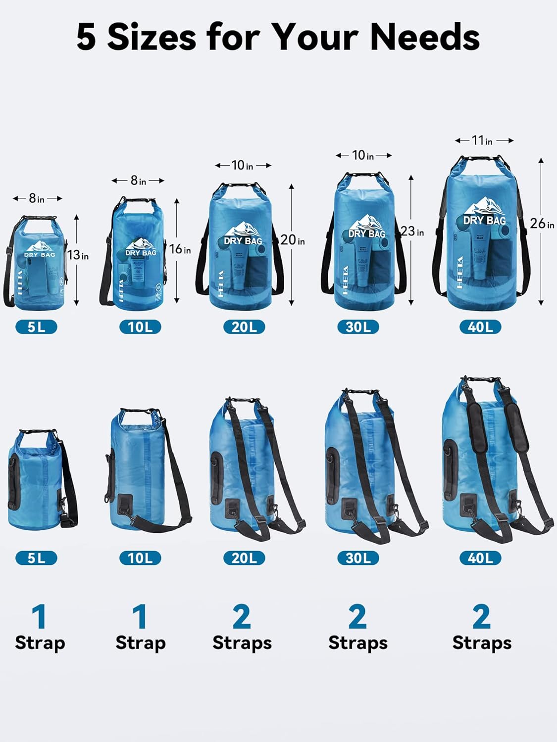 HEETA Waterproof Dry Bag with Phone Case