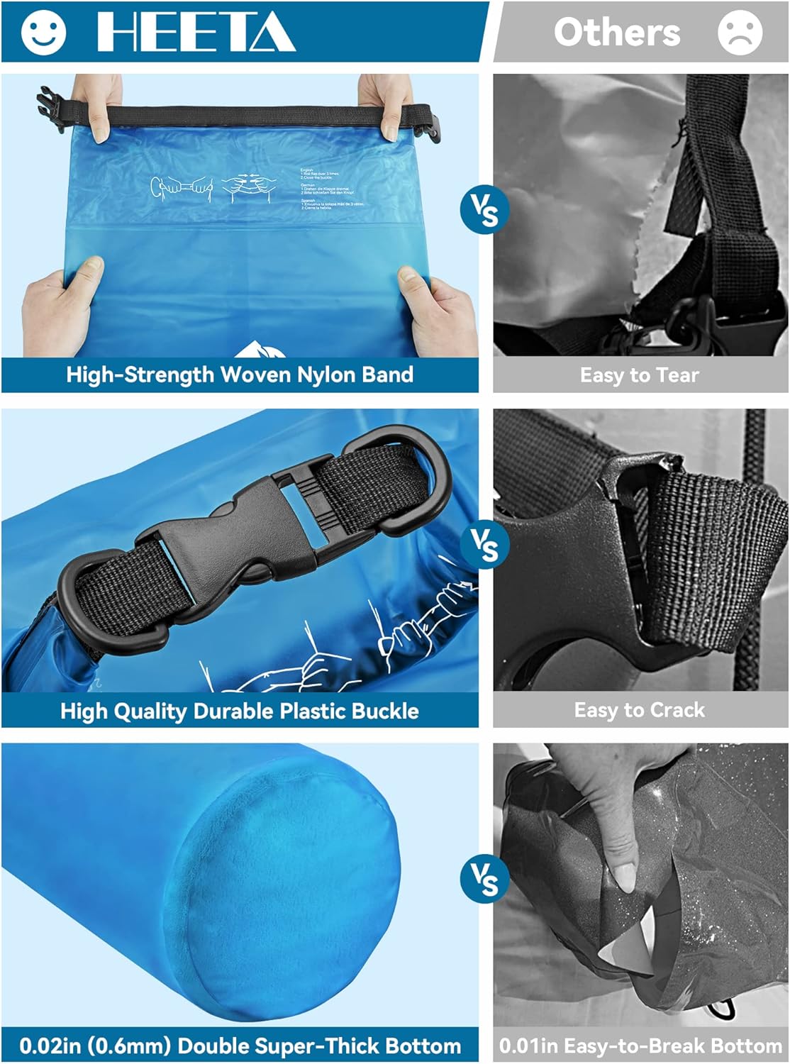 HEETA Waterproof Dry Bag with Phone Case